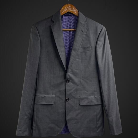 Ted Baker London Blazer Jacket Sport Coat Endurance Gray 36 R 2 Button Close - Picture 1 of 10
